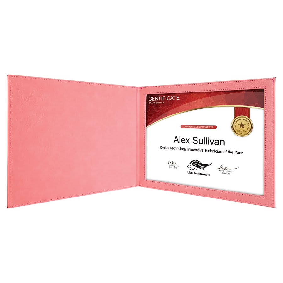 Laserable Leatherette Certificate Holder