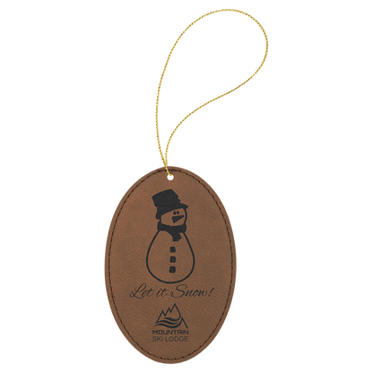 Laserable Leatherette Ornament with String