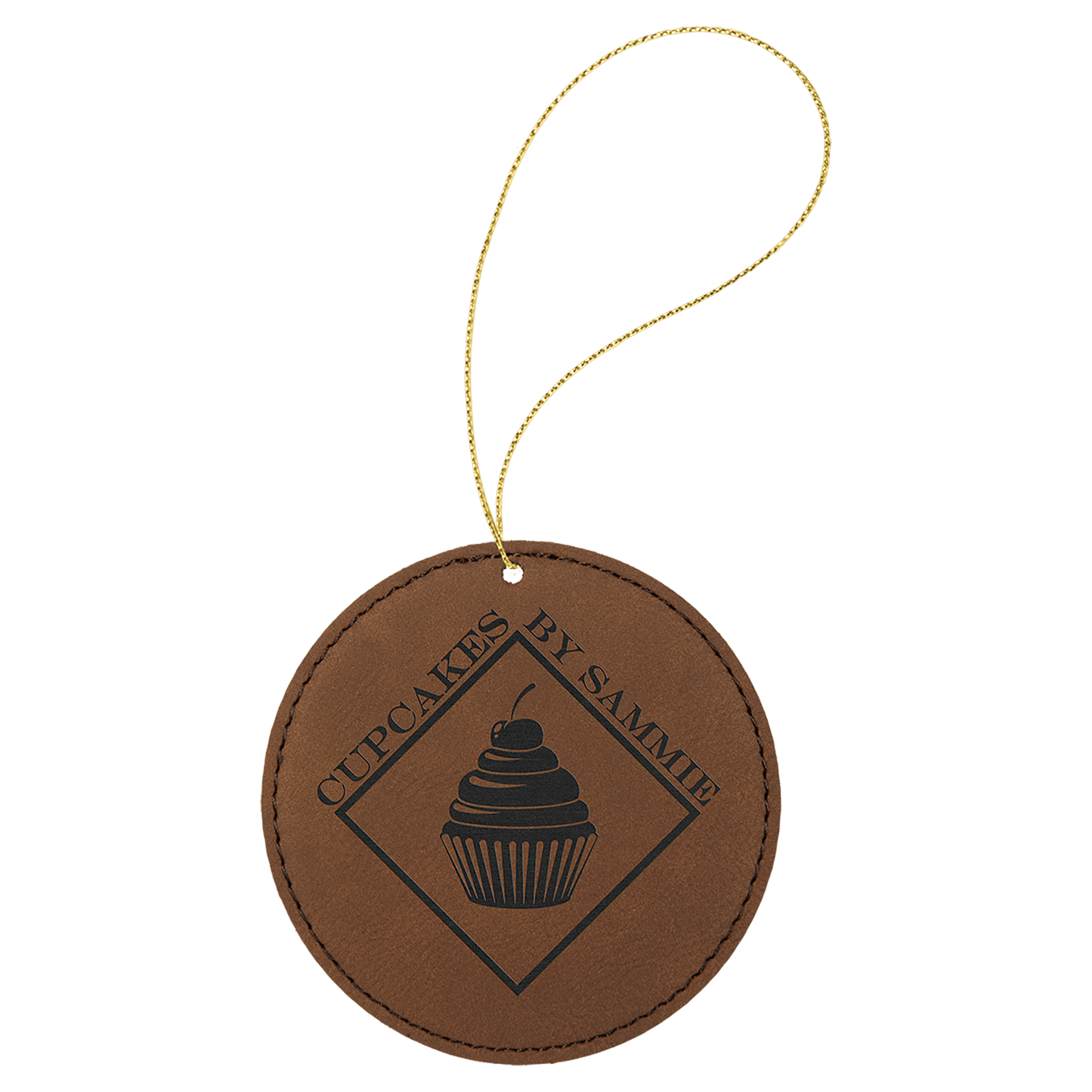 Laserable Leatherette Ornament with String