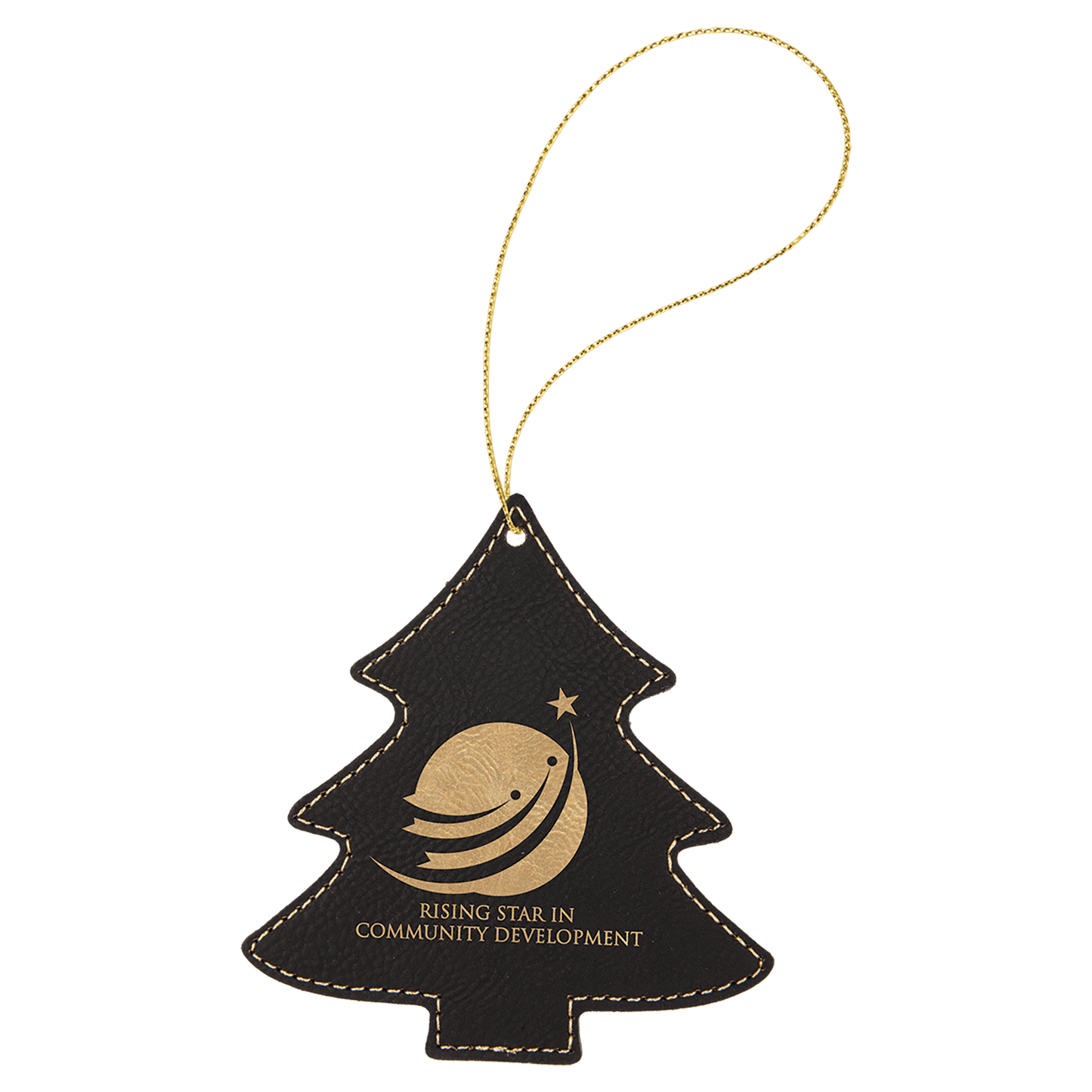 Laserable Leatherette Ornament with String