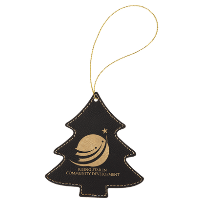 Laserable Leatherette Ornament with String