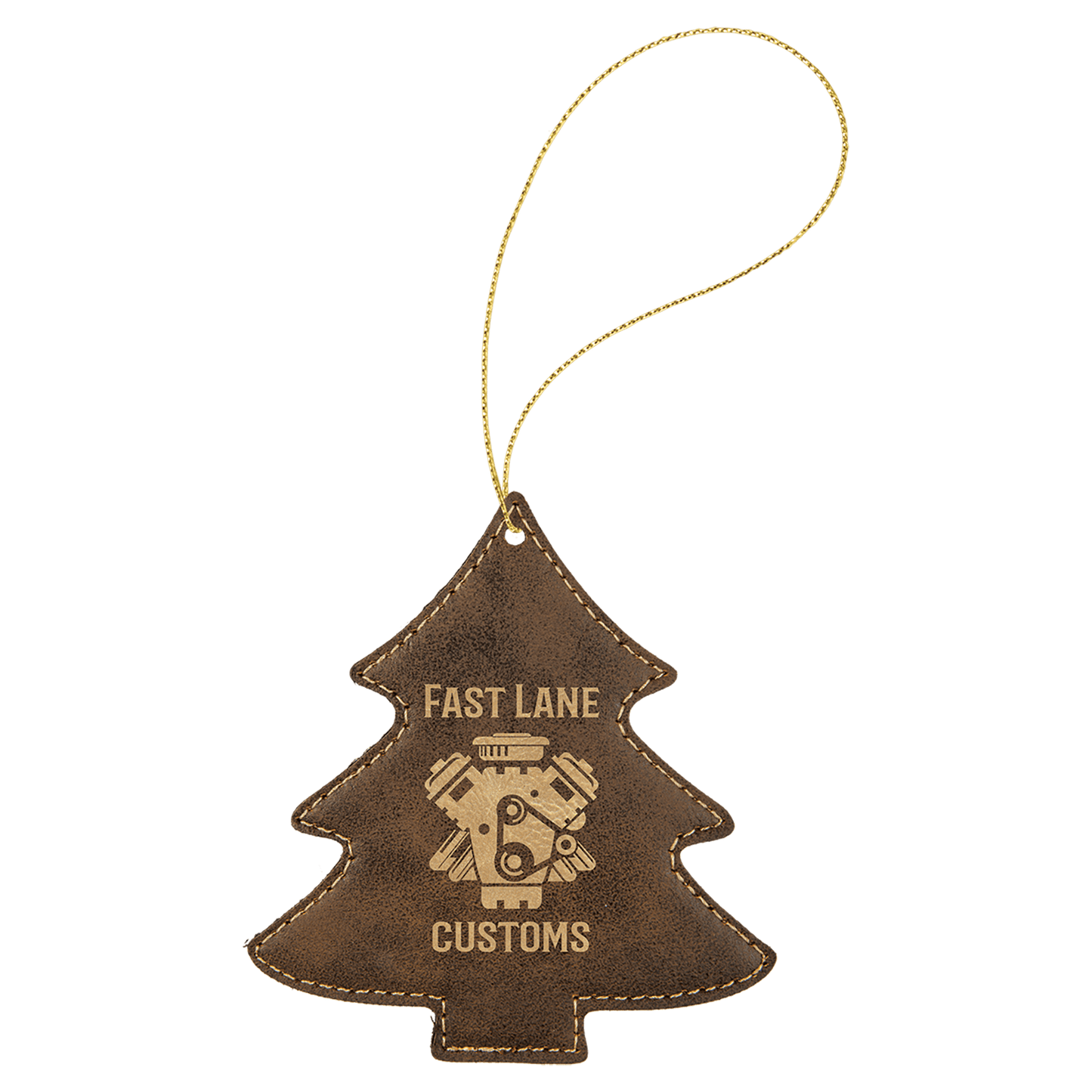 Laserable Leatherette Ornament with String