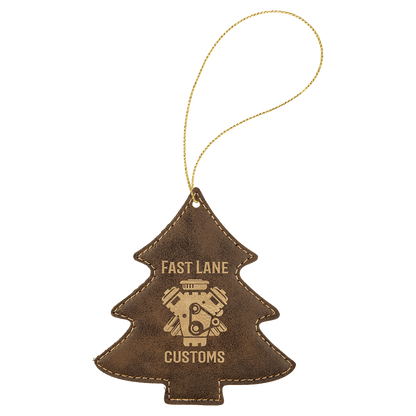 Laserable Leatherette Ornament with String