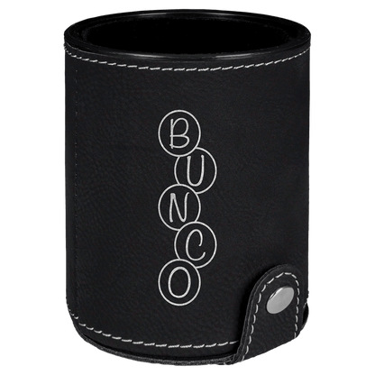 Laserable Leatherette Dice Cup with 5 Dice