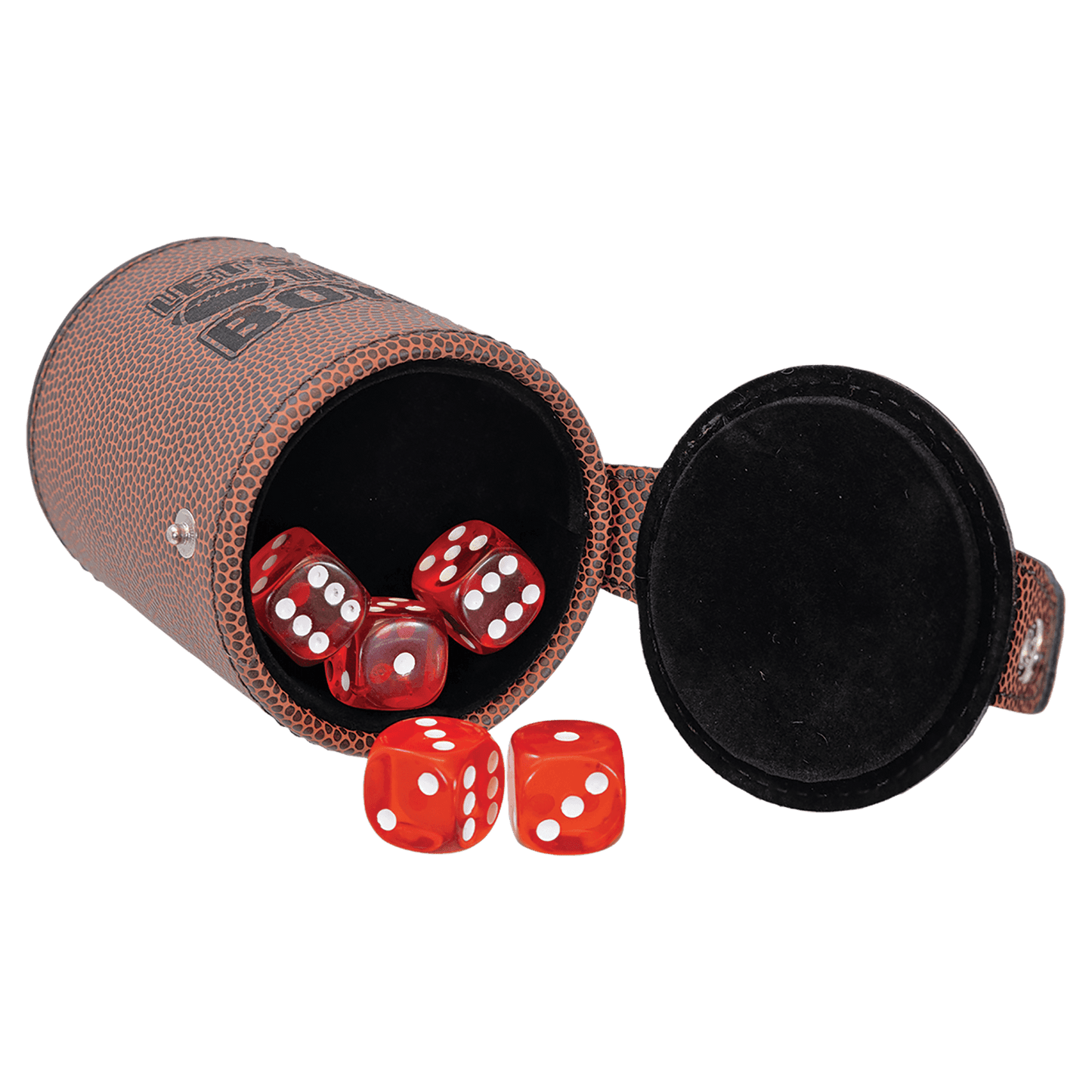 Laserable Leatherette Dice Cup with 5 Dice