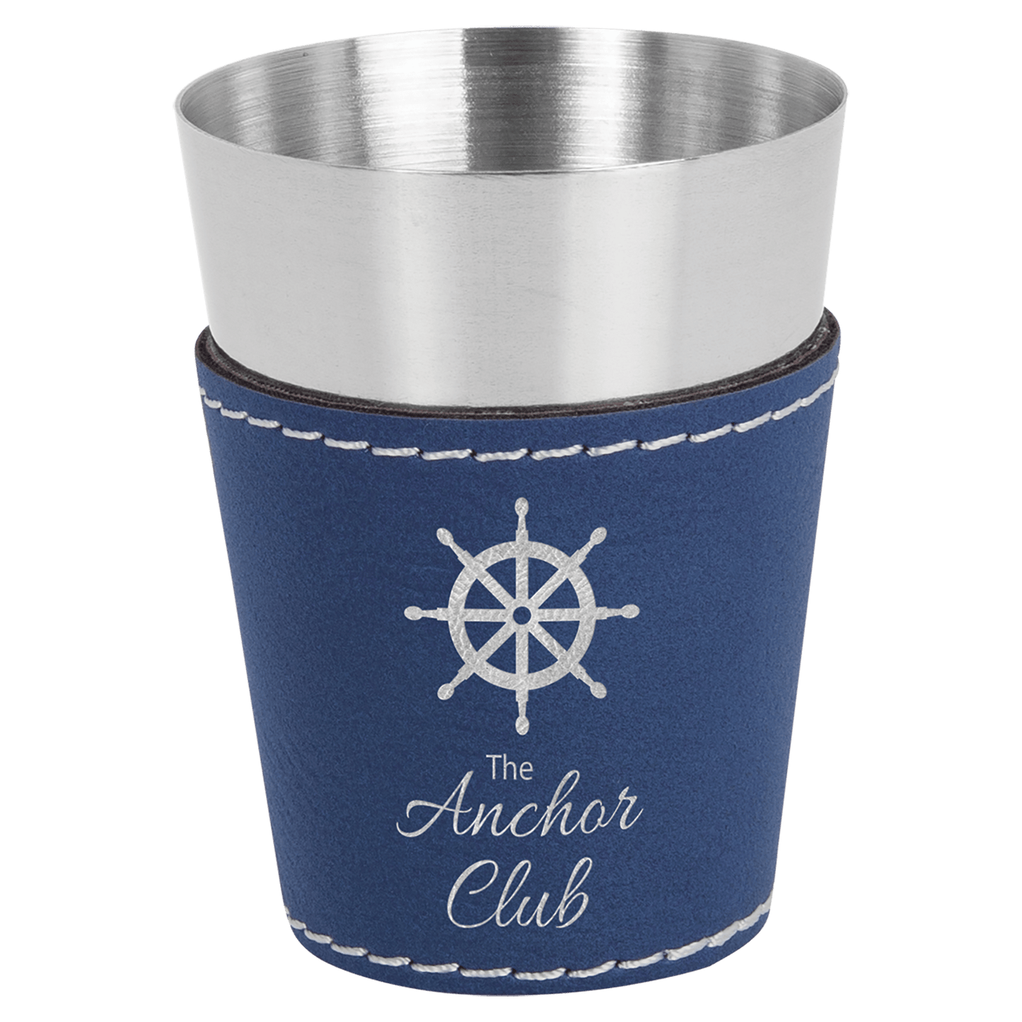 2 oz. Laserable Leatherette & Stainless Steel Shot Glass