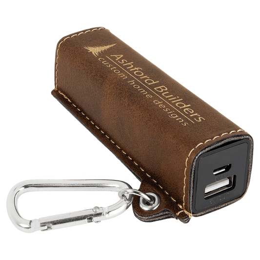 Laserable Leatherette 2200 mAh Power Bank with USB Cord