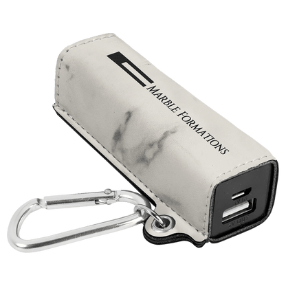 Laserable Leatherette 2200 mAh Power Bank with USB Cord