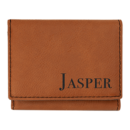 3" x 4" Laserable Leatherette Trifold Wallet