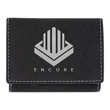 3" x 4" Laserable Leatherette Trifold Wallet