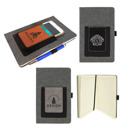 Laserable Leatherette Journal with Lined Notepad