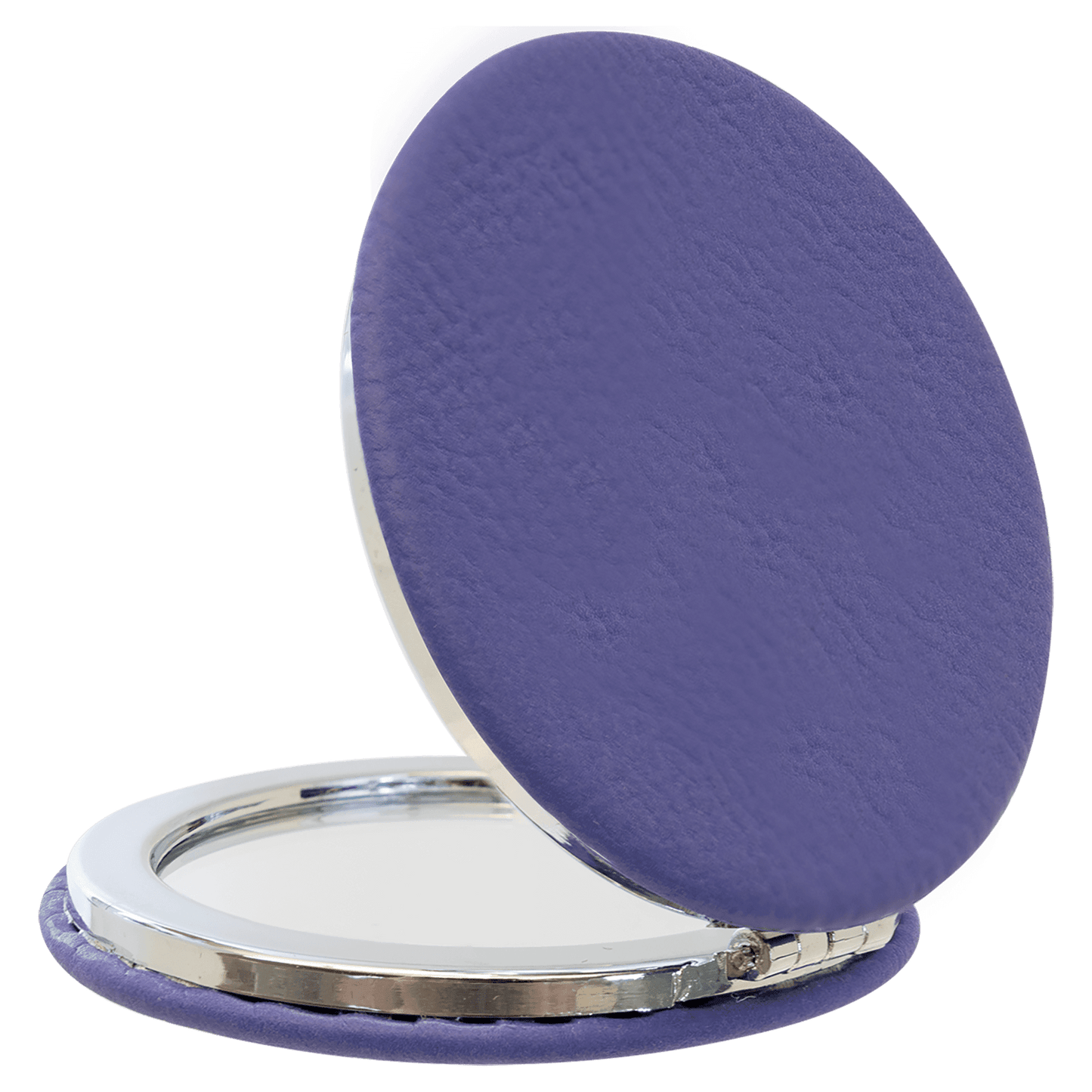 2 1/2" Laserable Leatherette Compact Mirror