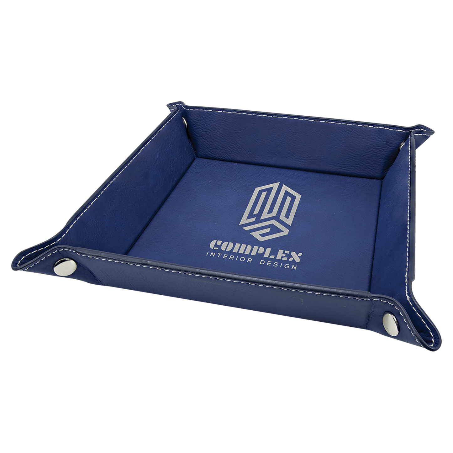 Laserable Leatherette Snap Up Tray with Silver Snaps