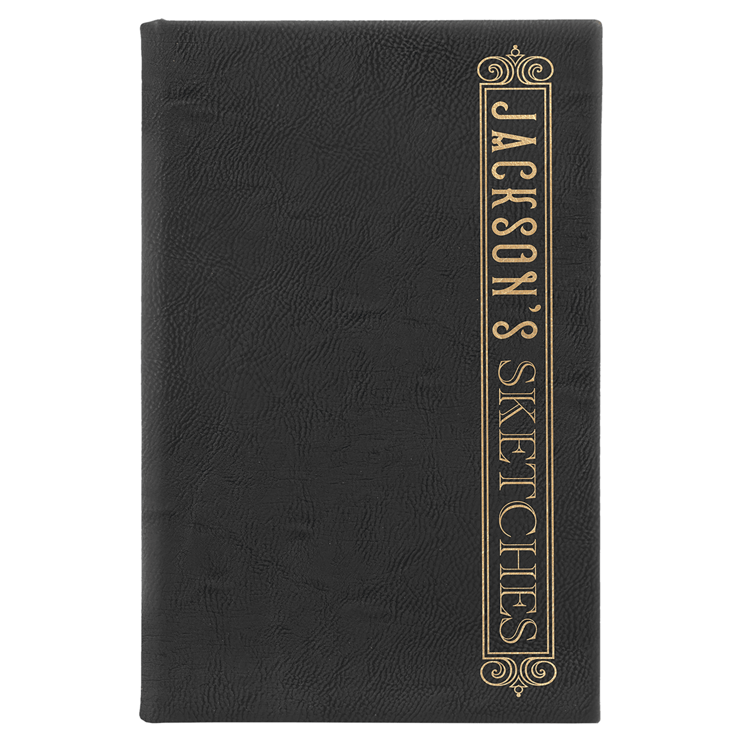 5 1/4" x 8 1/4" Laserable Leatherette Sketch Book with Unlined Notepad