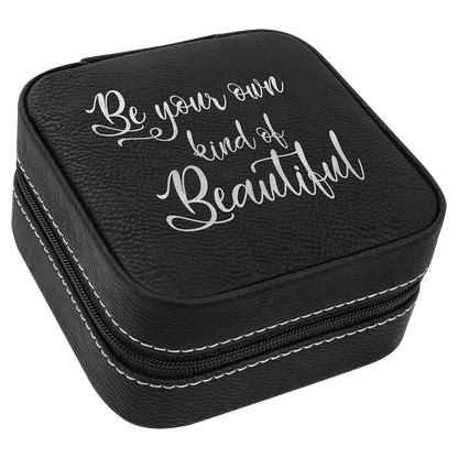 4" X 4" Laserable Leatherette Travel Jewelry Box