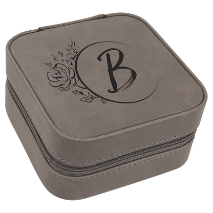 4" X 4" Laserable Leatherette Travel Jewelry Box