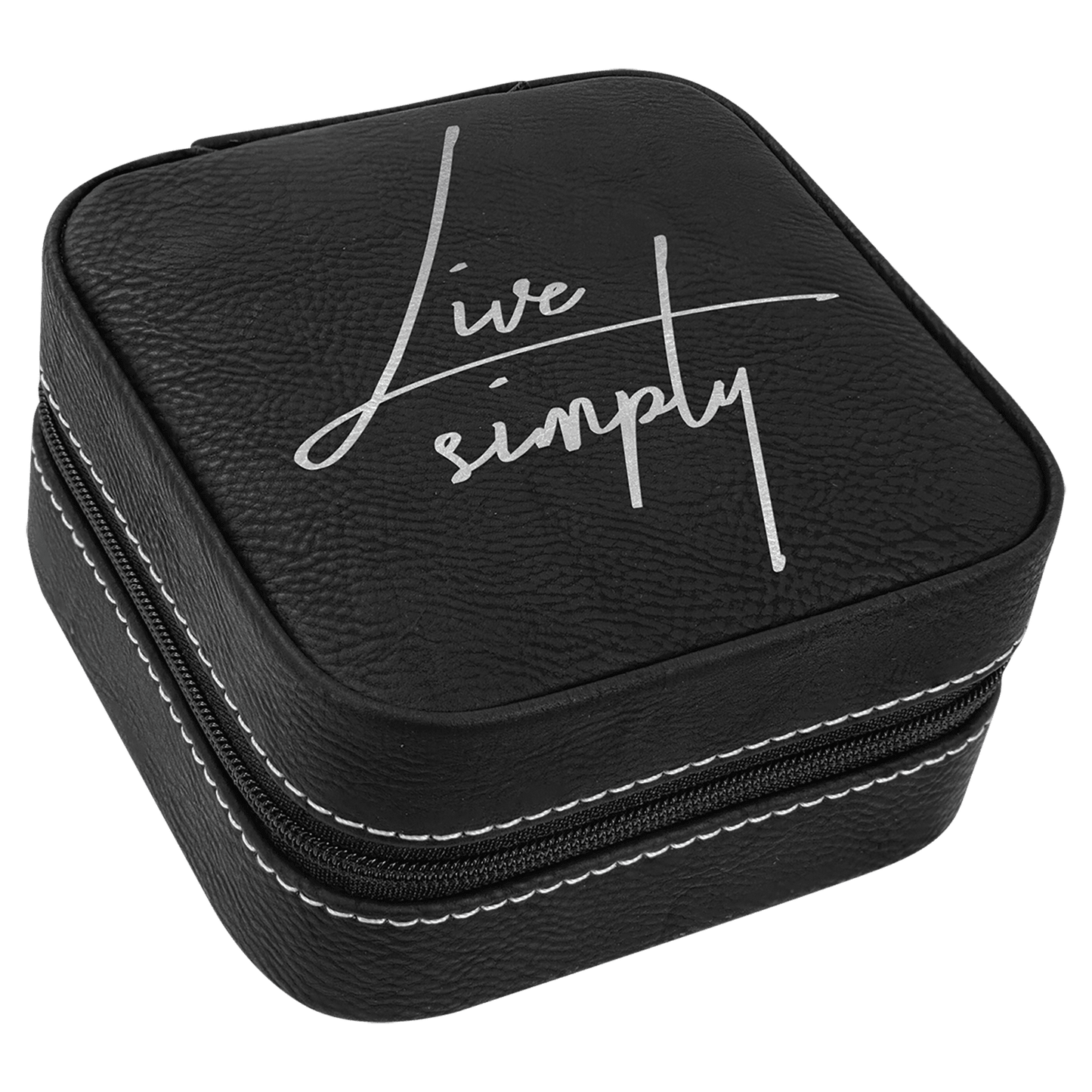 4" X 4" Laserable Leatherette Travel Jewelry Box