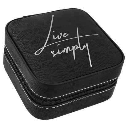 4" X 4" Laserable Leatherette Travel Jewelry Box