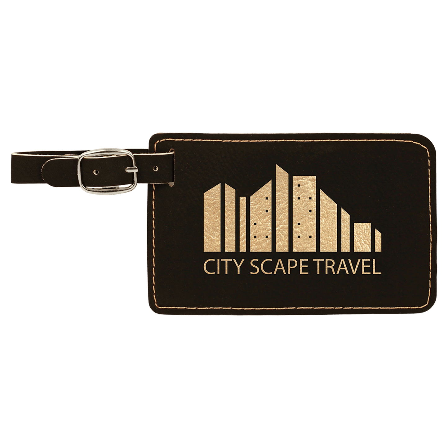 4 1/4" x 2 3/4" Laserable Leatherette Luggage Tag