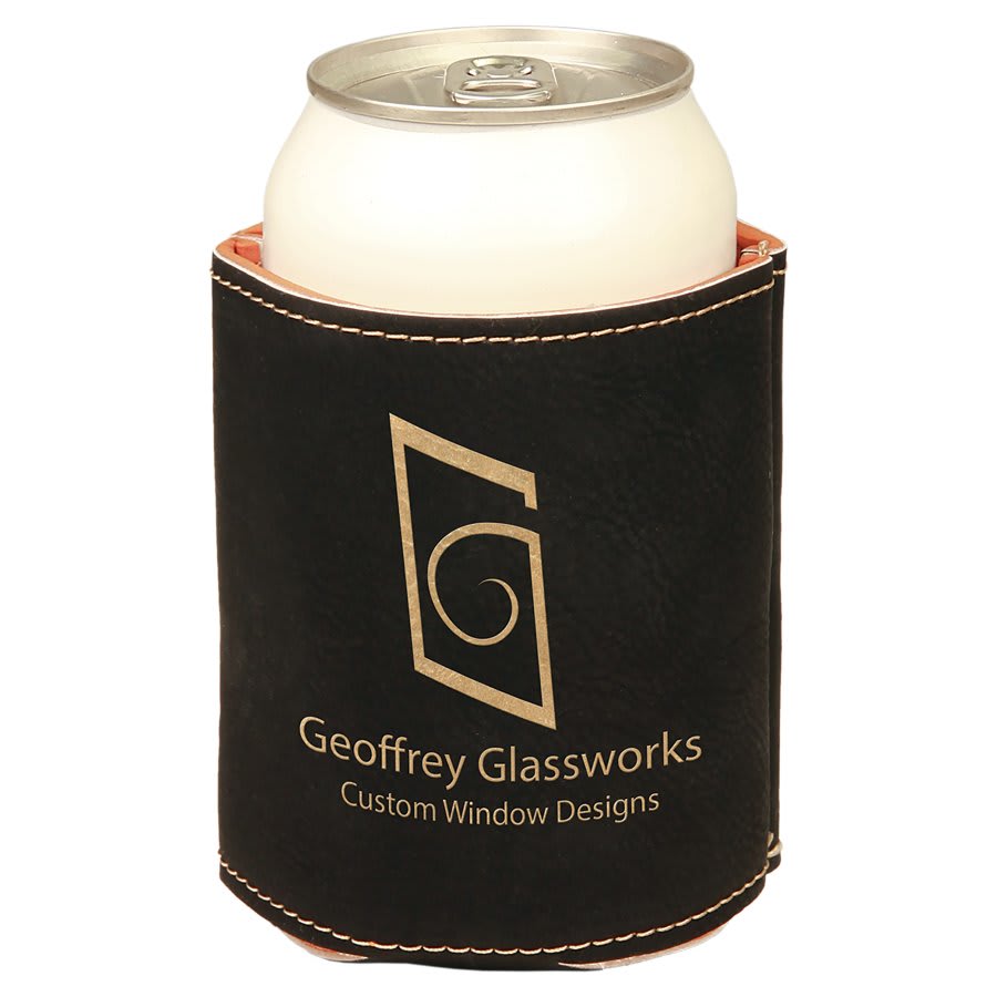 3 3/4" Laserable Leatherette Beverage Holder