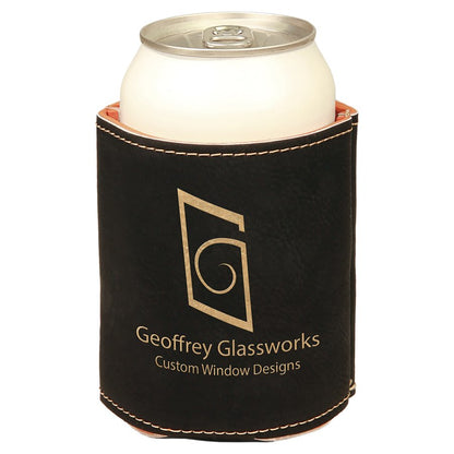 3 3/4" Laserable Leatherette Beverage Holder