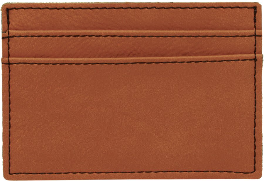 4" x 2 3/4" Laserable Leatherette Wallet Clip