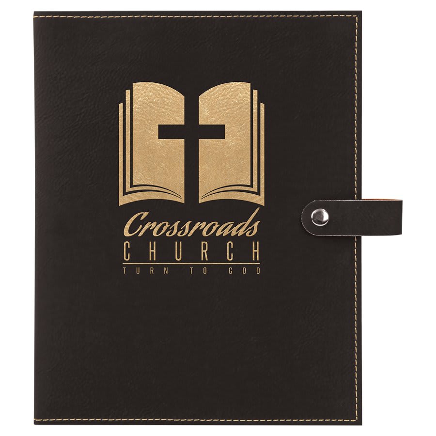 6 1/2" x 8 3/4"  Leatherette Book/Bible Cover with Snap Closure