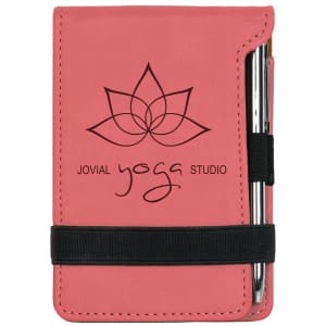 3 1/4" x 4 3/4" Laserable Leatherette Mini Notepad with Pen