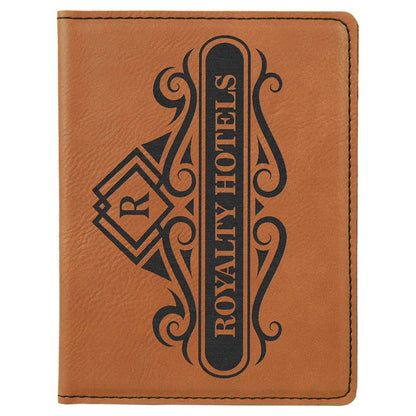 4 1/4" x 5 1/2" Laserable Leatherette Passport Holder