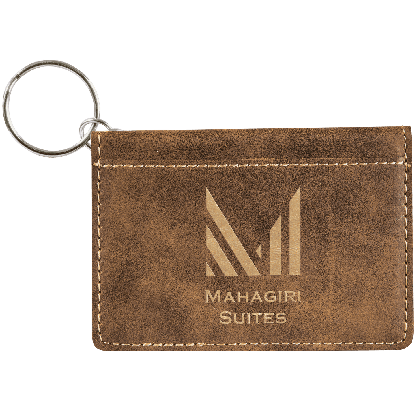 4 1/4" x 3" Laserable Leatherette Keychain ID Holder