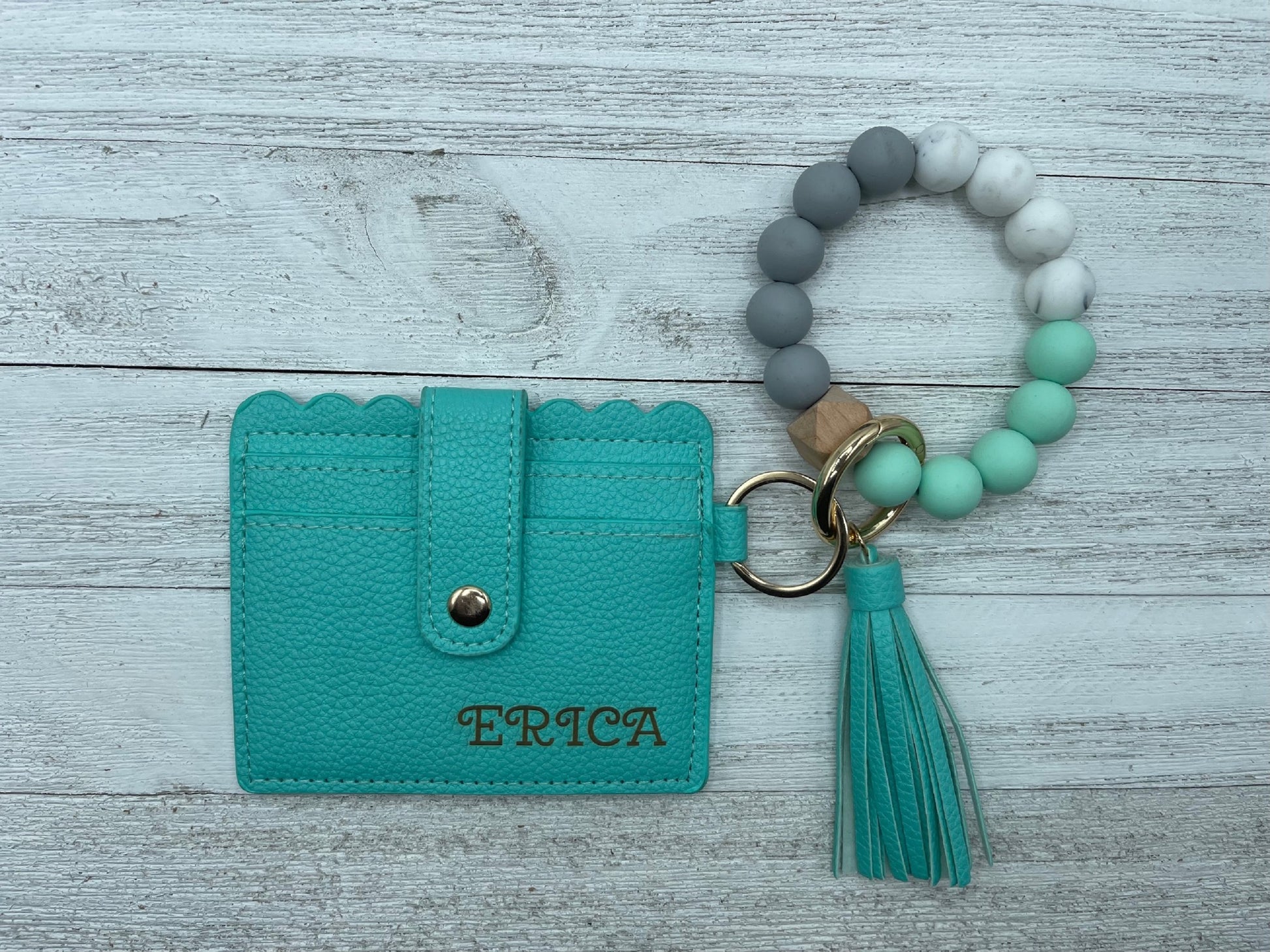 Keychain Wallet With Wristlet Bangle Bracelet – American Personalized