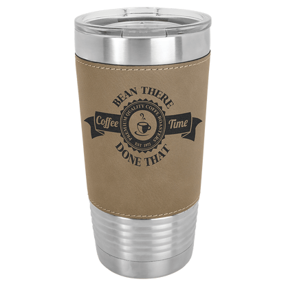 Polar Camel 20 oz. Laserable Leatherette Tumbler with Clear Lid