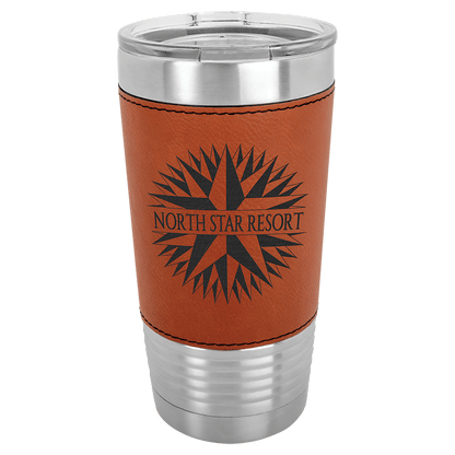 Polar Camel 20 oz. Laserable Leatherette Tumbler with Clear Lid