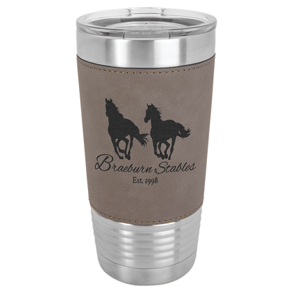 Polar Camel 20 oz. Laserable Leatherette Tumbler with Clear Lid