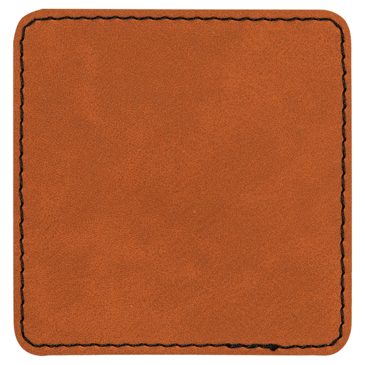 Square Laserable Leatherette Patch with Adhesive (2 1/2" square  or 3" square)